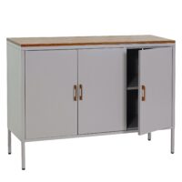 Kommode JAM-L84 Stahl Sideboard Anrichte 3 Türen 90x120x40cm