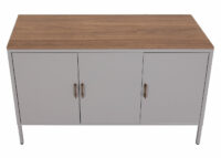 Kommode JAM-L84 Stahl Sideboard Anrichte 3 Türen 90x120x40cm