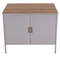 Kommode Sideboard Schrank 2 Türen Metall 90x90x40cm grau