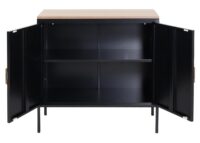 Kommode Sideboard Schrank 2 Türen Metall 90x90x40cm schwarz