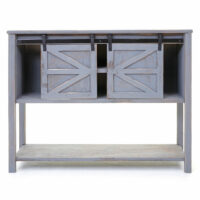 Kommode Sideboard mit Schiebetür Shabby-Look Vintage dunkelgrau