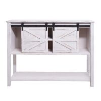 Kommode Sideboard mit Schiebetür Shabby-Look Vintage weiss
