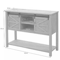 Kommode Sideboard mit Schiebetür Shabby-Look Vintage weiss