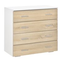 Kommode mit 4 Schubladen Eiche weiss 76x35x72 cm