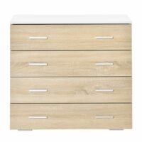Kommode mit 4 Schubladen Eiche weiss 76x35x72 cm