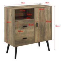 Sideboard Tingsryd 78x38x82cm Schwarz/Eiche