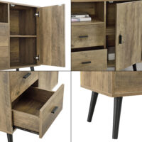 Sideboard Tingsryd 78x38x82cm Schwarz/Eiche