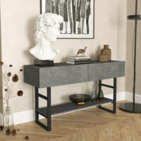 Konsolentisch Lappeenranta 139x43x76cm Betonoptik Schwarz