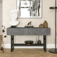 Konsolentisch Lappeenranta 139x43x76cm Betonoptik Schwarz