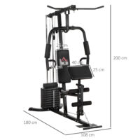 Kraftstation Fitnessstation 45kg Gewichte 180x108x200cm