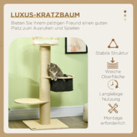 Kratzbaum 114cm Kletterbaum mit Hängematte