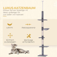 Kratzbaum Deckenhoch höhenverstellbar 40x34x230-260cm