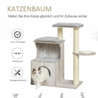 Kratzbaum mit Katzenhöhle Katzenbaum Kletterbaum 66x38x88cm