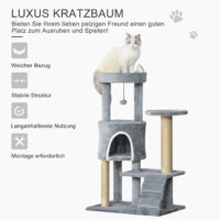 Kratzbaum mit Katzenhöhle Leiter 60x40x100cm