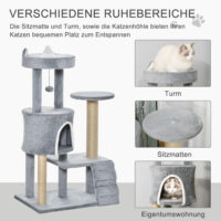 Kratzbaum mit Katzenhöhle Leiter 60x40x100cm