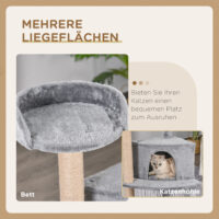 Kratzbaum mit Spielbällen Katzenkratzbaum Jutesäule 112cm