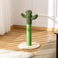 Kratzsäule für Katzen Kaktus 65cm Hoch Grün+Natur
