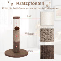 Kratzstamm Katzenbaum Spielbaum Braun 30x30x46cm