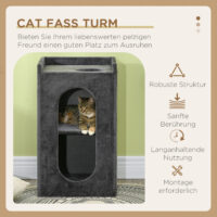 Kratztonne Katzenkratzbaum mit 2 Höhlen