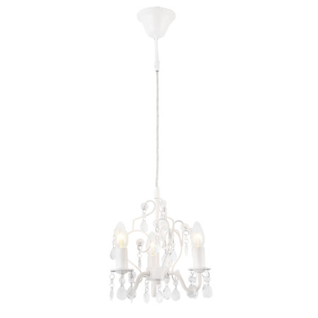 Kronleuchter Luzern 140 cm dreiflammig E14 Weiss Metall