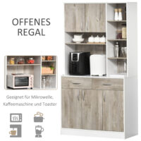 Küchenschrank Buffet Mikrowellenregal mit 4 Ablagen