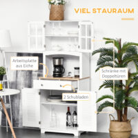 Küchenschrank Buffet Vitrine Landhaus Weiss 68 x 39.5 x 170 cm