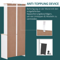 Küchenschrank Buffet Vitrine Landhaus Weiss 80 x 37 x 183 cm