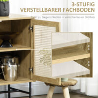 Küchenschrank Sideboard Rattanoptik Stahlfüsse 120x38x76.2cm