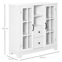 Küchenschrank Sideboard elegant mit Glastüren 100 x 35 x 100 cm