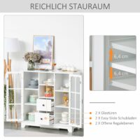 Küchenschrank Sideboard elegant mit Glastüren 100 x 35 x 100 cm