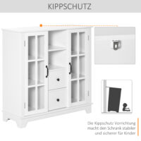 Küchenschrank Sideboard elegant mit Glastüren 100 x 35 x 100 cm
