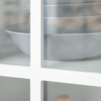 Küchenschrank Sideboard elegant mit Glastüren 100 x 35 x 100 cm