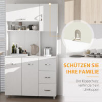 Küchenschrank Sideboard mit 3 Schubladen 100x 39.5x183.5cm