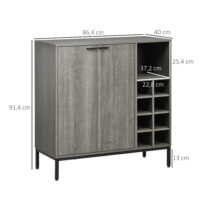 Küchenschrank Sideboard mit Weinregal 86.4x40x91.4cm