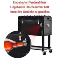 Kühlbox mit Tischkicker Tischfussball 65L Mobil mit Rollen