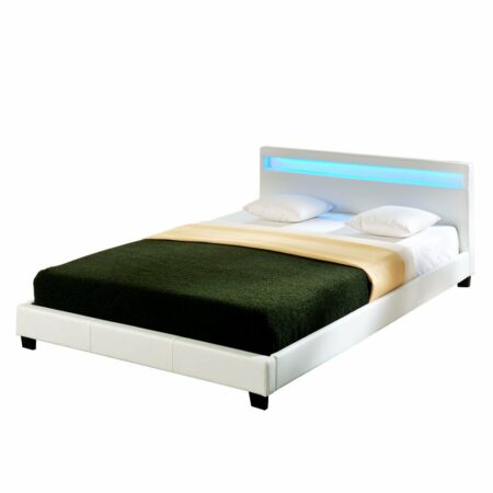 Kunstlederbett Paris mit LED RGB Beleuchtung 160x200cm Corium