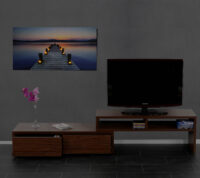 LED-Bild Leinwandbild Steg flackernd