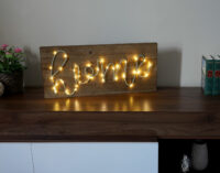 LED-Holzschild mit Beleuchtung ~ 28x62x3cm