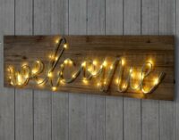 LED-Holzschild mit Beleuchtung ~ 28x88x3cm