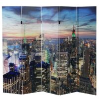 LED-Paravent New York Timer netzbetrieben 180x200cm 30 LEDs