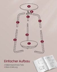 Runder Beistelltisch mit Marmor-Optik und schmalen Stahlbeinen, ideal für ein modernes, minimalistisches Zuhause.