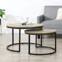 Couchtisch Christchurch 2er-Set Rund Holz-Optik