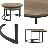 Couchtisch Christchurch 2er-Set Rund Holz-Optik