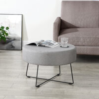 Couchtisch Nelson Ø 60 cm Polster Grau/Schwarz
