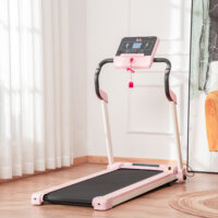 Laufband Klappbar elektrisch 400 W 1-12 km/h LCD-Display Rosa