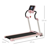 Laufband Klappbar elektrisch 400 W 1-12 km/h LCD-Display Rosa