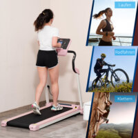 Laufband Klappbar elektrisch 400 W 1-12 km/h LCD-Display Rosa