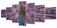 Leinwandbild Wandbild 7-teilig 245x87cm ~ Pfau