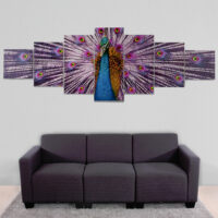 Leinwandbild Wandbild 7-teilig 245x87cm ~ Pfau