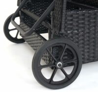 Liegestuhl Carrara Gartenliege Rattan mit Räder mit Kissen